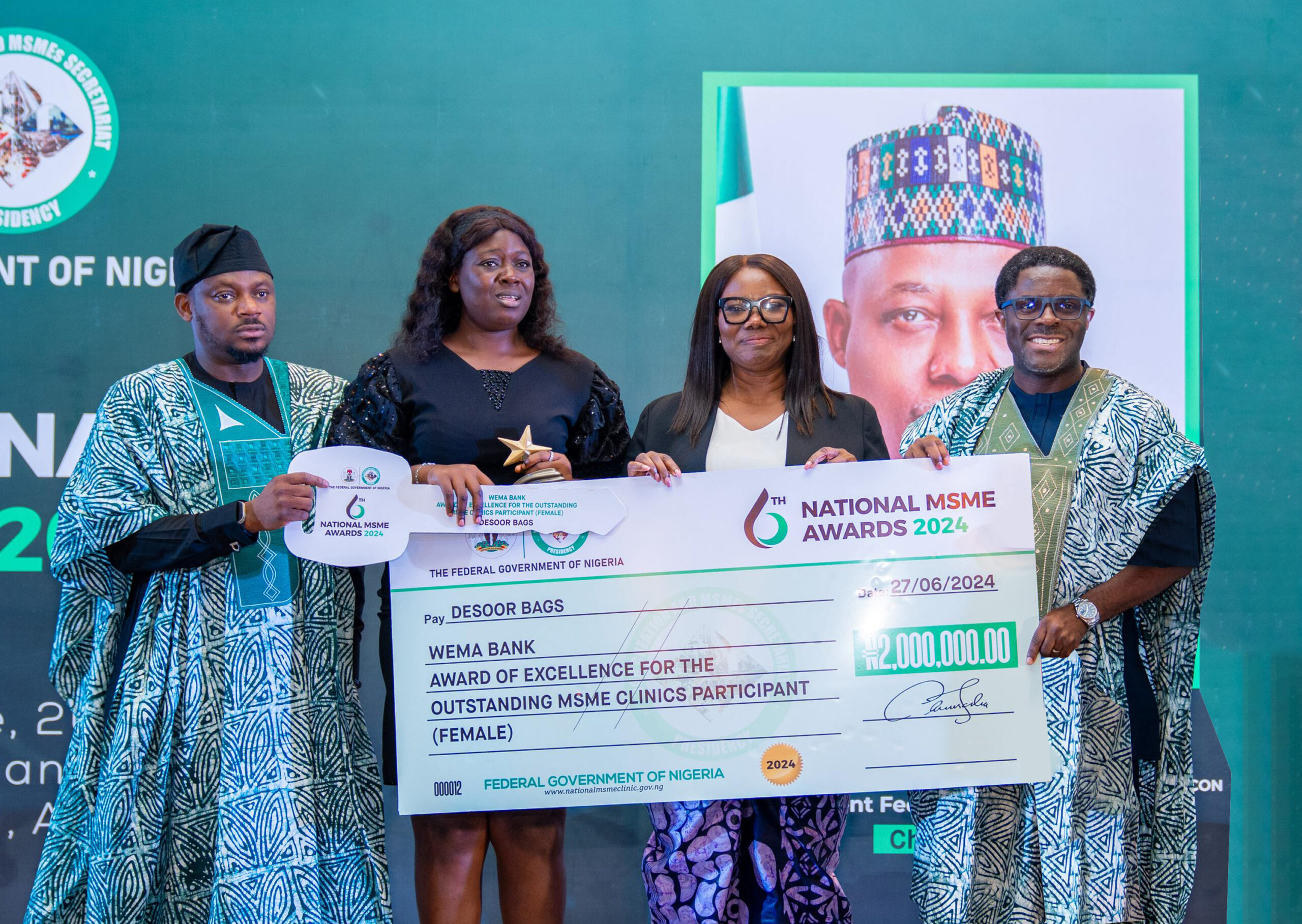 Wema Bank Donates Brand-New Car to Winner of Outstanding MSME Clinic of the Year at National MSME Awards 2024