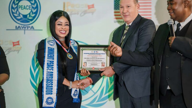 Nollywood Actress Ferrari Tonia Okoro Honored as UN Eminent Peace Ambassador in the US