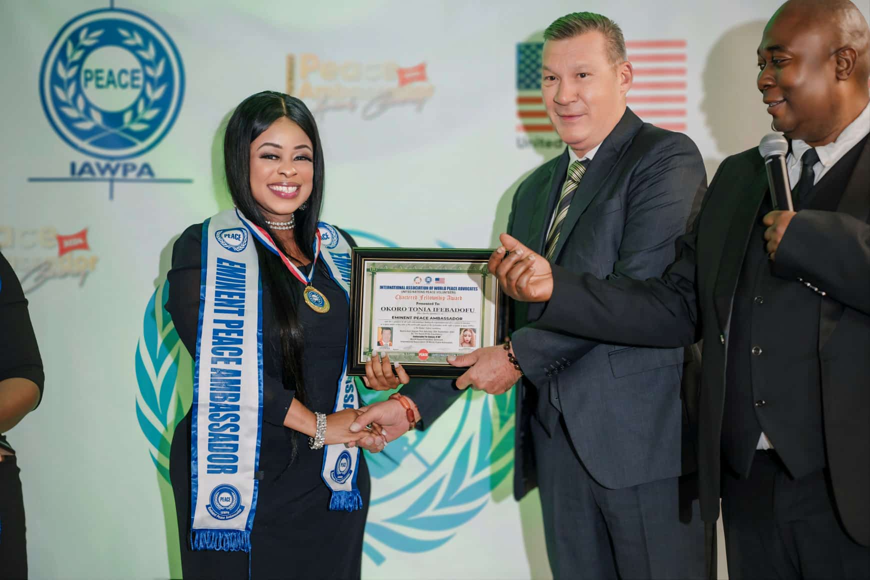 Nollywood Actress Ferrari Tonia Okoro Honored as UN Eminent Peace Ambassador in the US