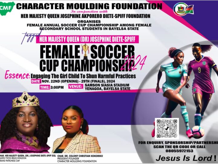 Bayelsa Secondary School Females to play Her Majesty Dr J. Diete-Spiff Soccer Cup 2024