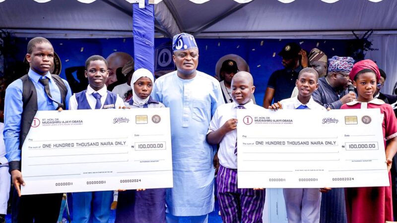 Speaker Obasa Marks His 52nd Birthday Celebration with Lagos Schoolchildren…warns students against social vices…Aminat Alege, victim of shot teargas canister, gets N5m